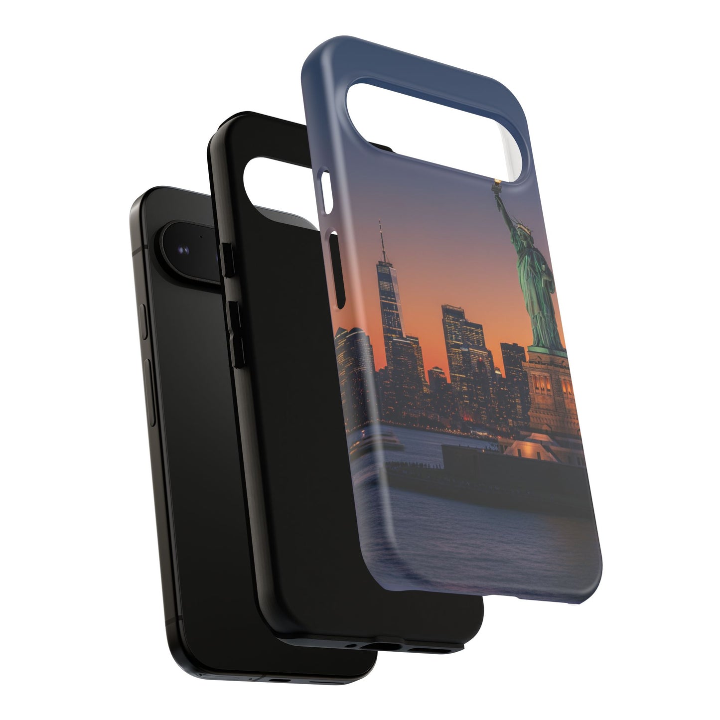 Statue of Liberty Sunset Phone Case – New York City Skyline Travel Aesthetic Tough Case