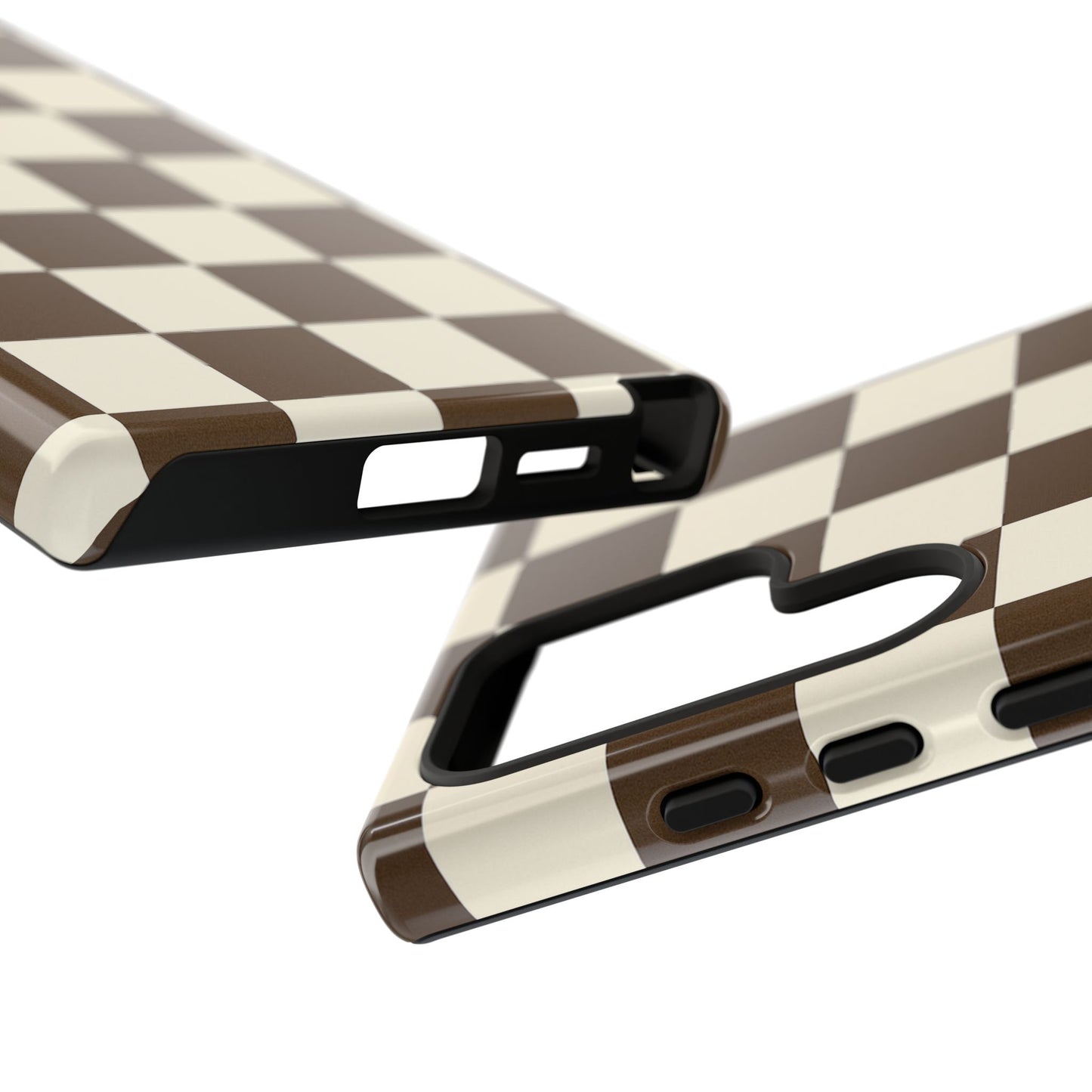 Mocha Checkerboard Phone Case | Neutral Aesthetic Tough Case