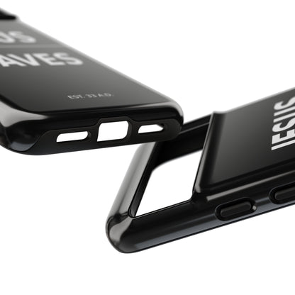 Jesus Saves Phone Case Christian Religious Minimalist Black Tough Cover
