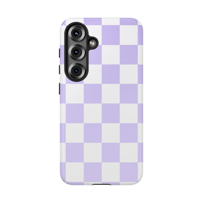 Lavender Checkerboard Phone Case | Pastel Aesthetic Tough Case