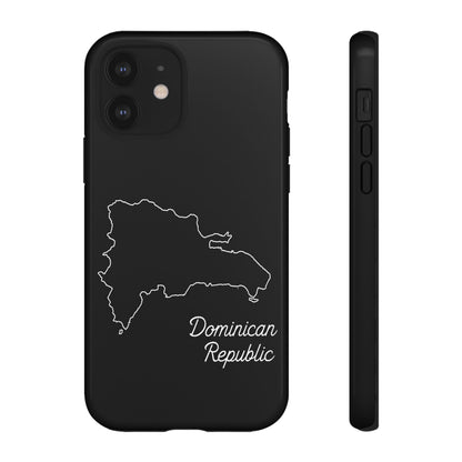 Dominican Republic Outline Phone Case – Minimal Country Map Tough Case (iPhone, Samsung, Pixel)