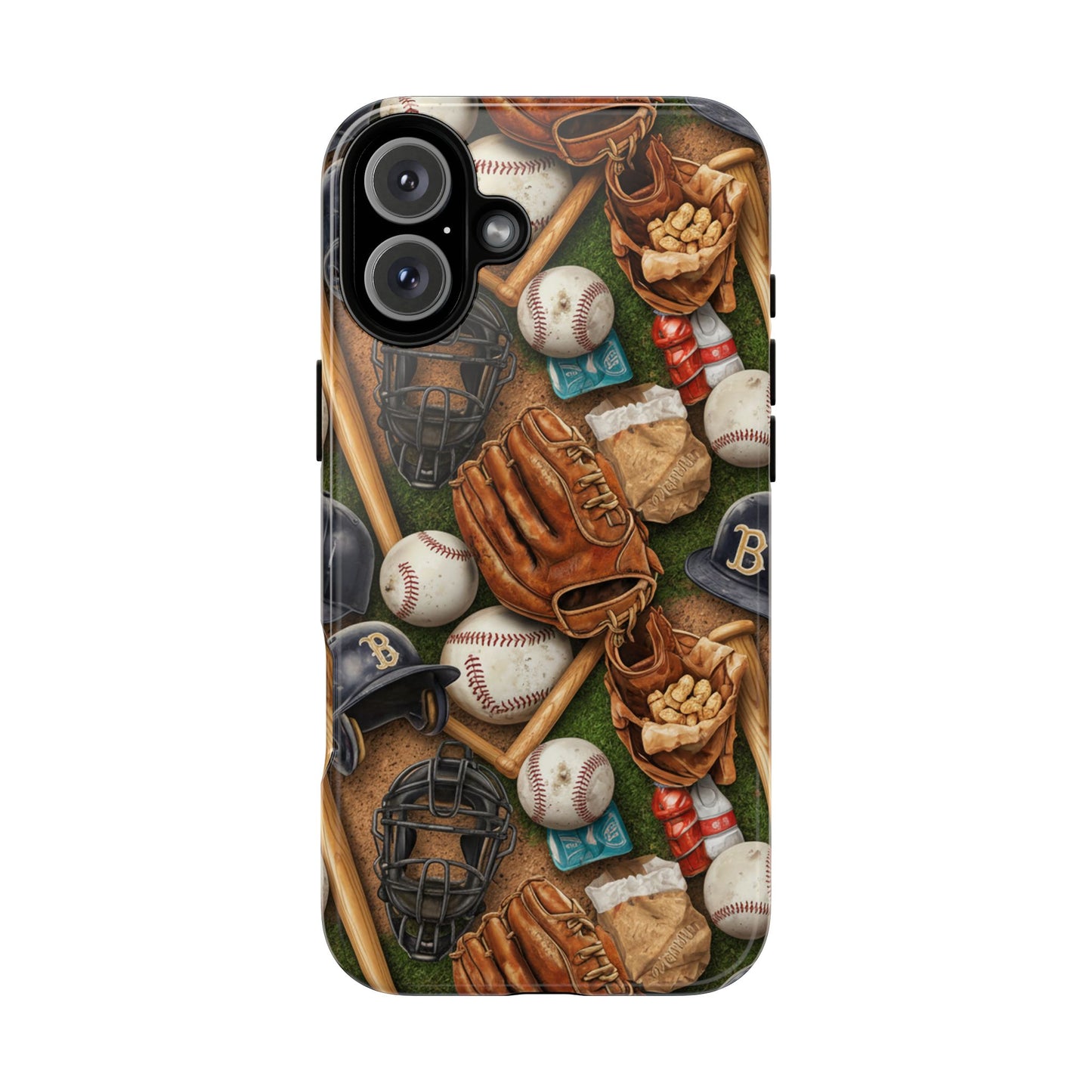 Baseball Gear Collage Phone Case – Vintage Baseball Equipment Sports Tough Case
