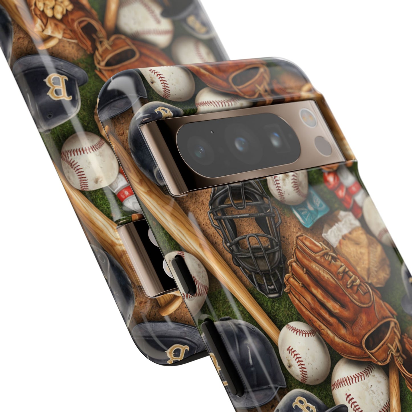 Baseball Gear Collage Phone Case – Vintage Baseball Equipment Sports Tough Case