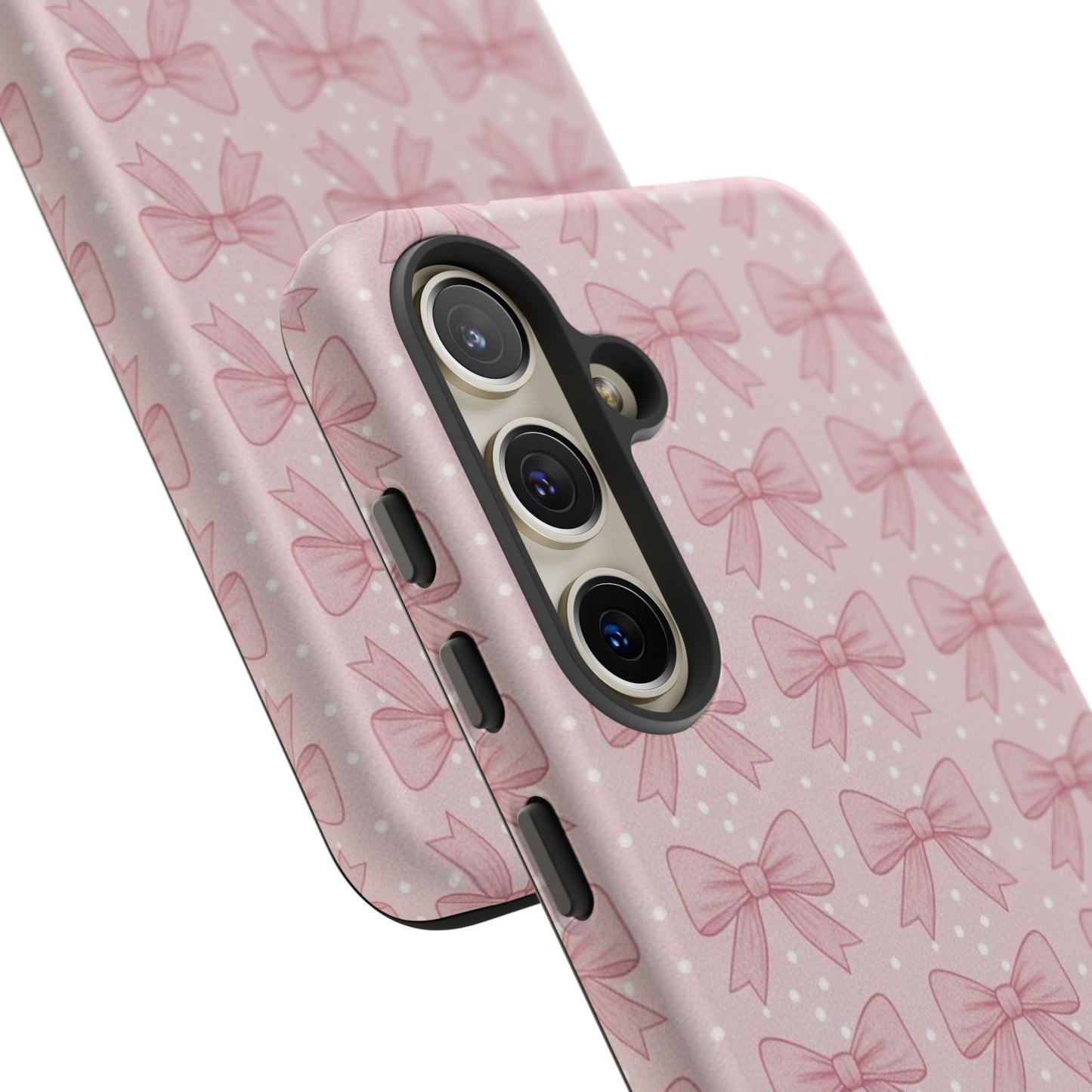 Pink Bow Pattern Phone Case – Soft Coquette Aesthetic Tough Case