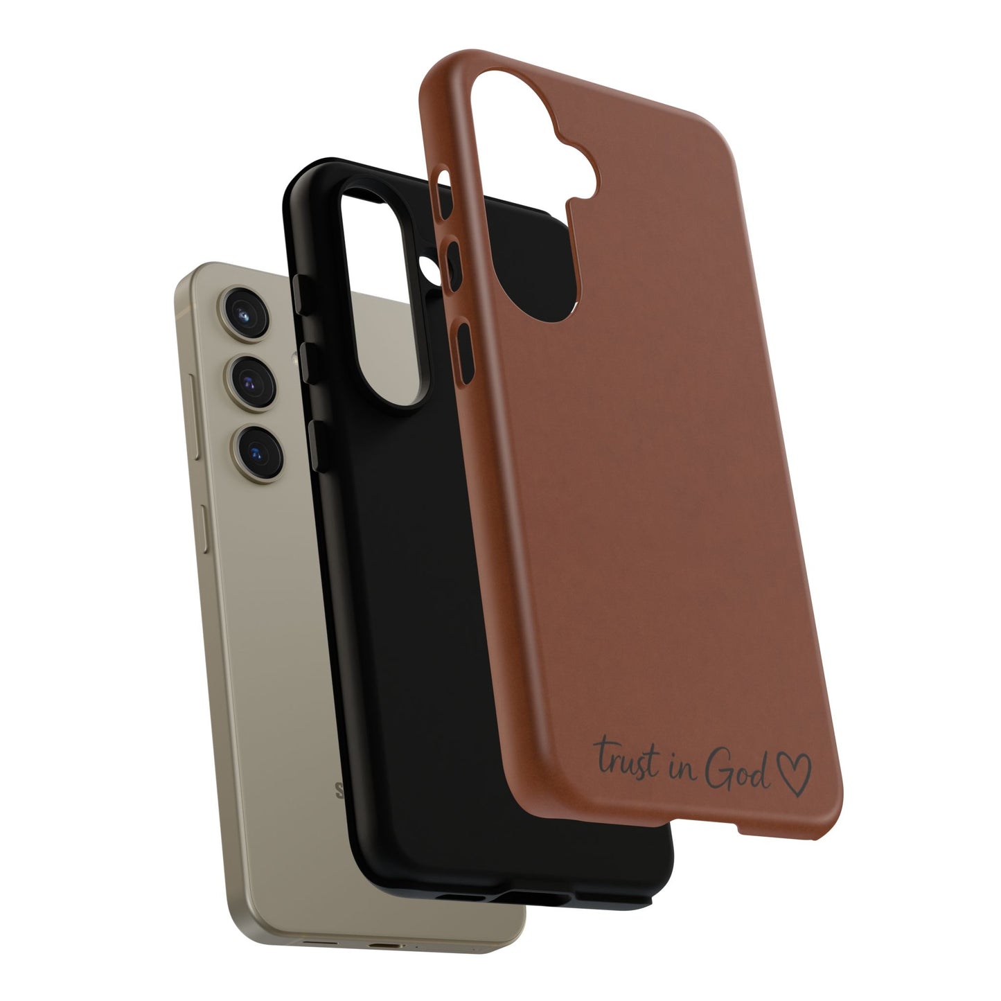 Trust in God Phone Case – Brown Christian Tough Cover