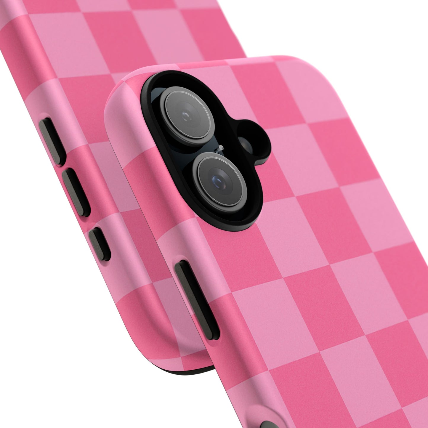 Pink Checkerboard Phone Case – Cute Aesthetic Tough Case for iPhone & Samsung