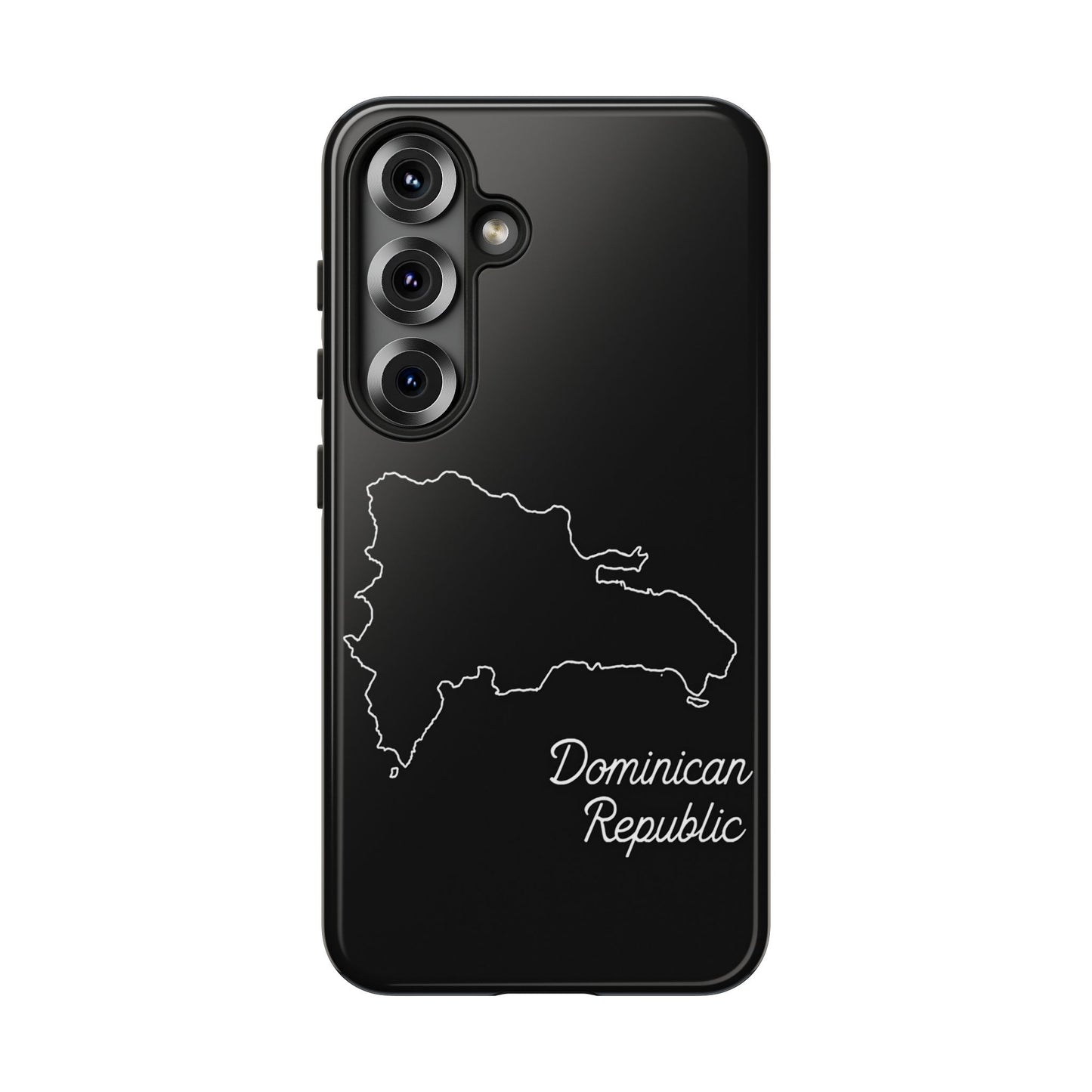 Dominican Republic Outline Phone Case – Minimal Country Map Tough Case (iPhone, Samsung, Pixel)