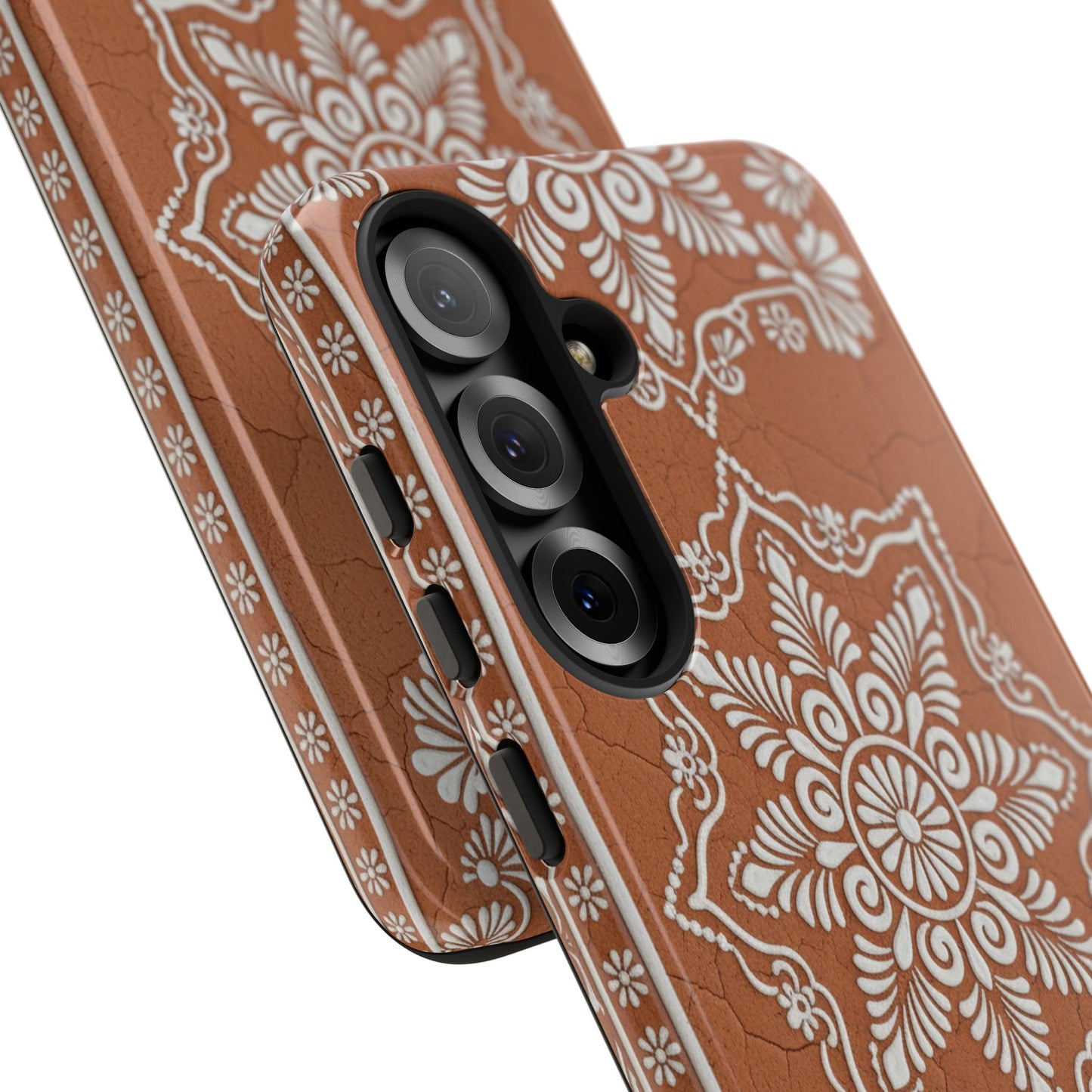 Talavera Terracotta Phone Case | Mexican Floral Pattern iPhone & Samsung Tough Case | Boho Clay Aesthetic Cover