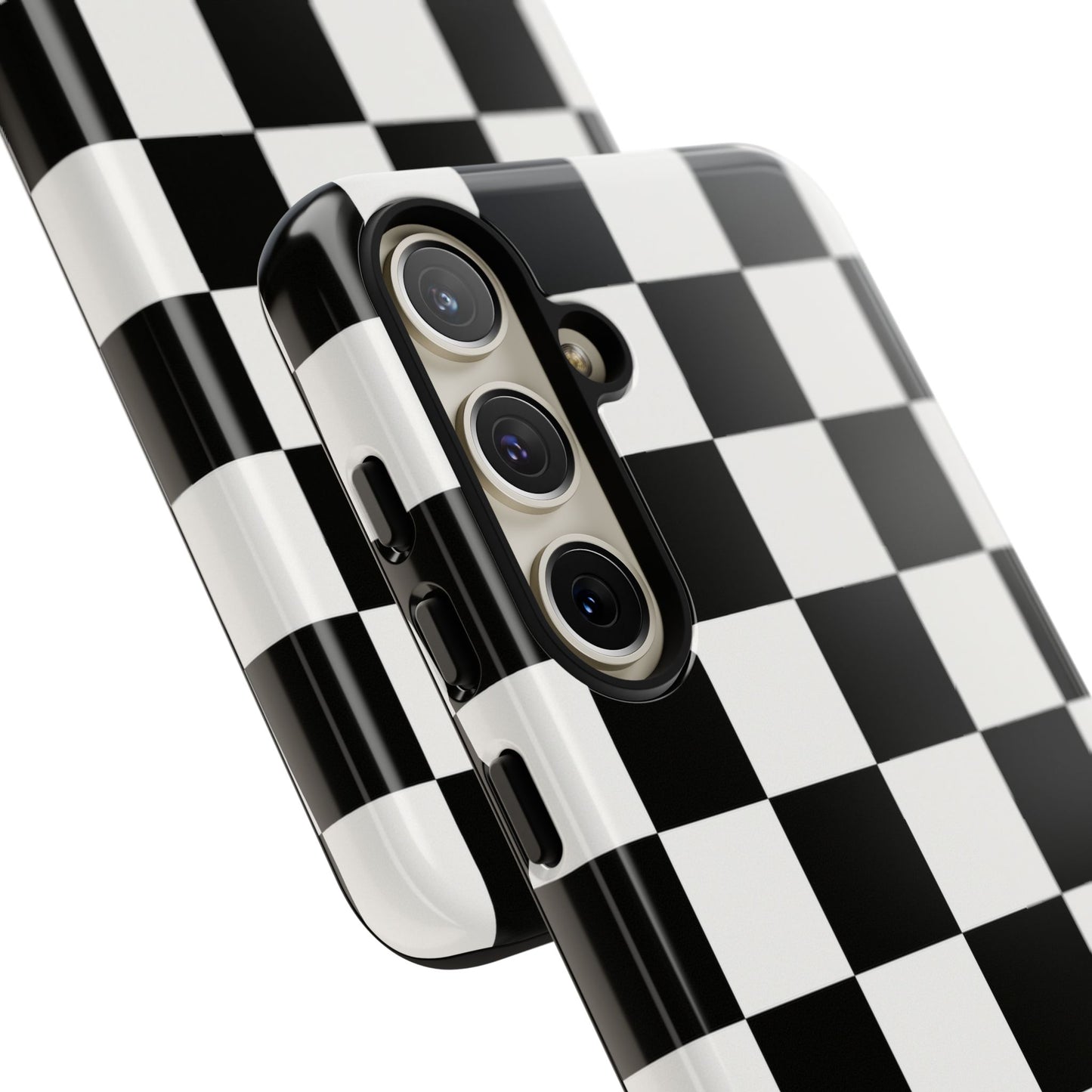 Black & White Checkerboard Phone Case – Classic Aesthetic Tough Protective Case for Iphone, Samsung Galaxy and Pixel