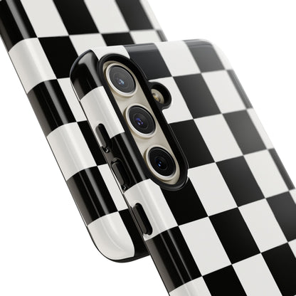 Black & White Checkerboard Phone Case – Classic Aesthetic Tough Protective Case for Iphone, Samsung Galaxy and Pixel