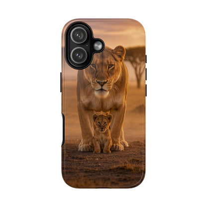 Lioness & Cub Phone Case | Safari Wildlife Tough Case for iPhone & Samsung