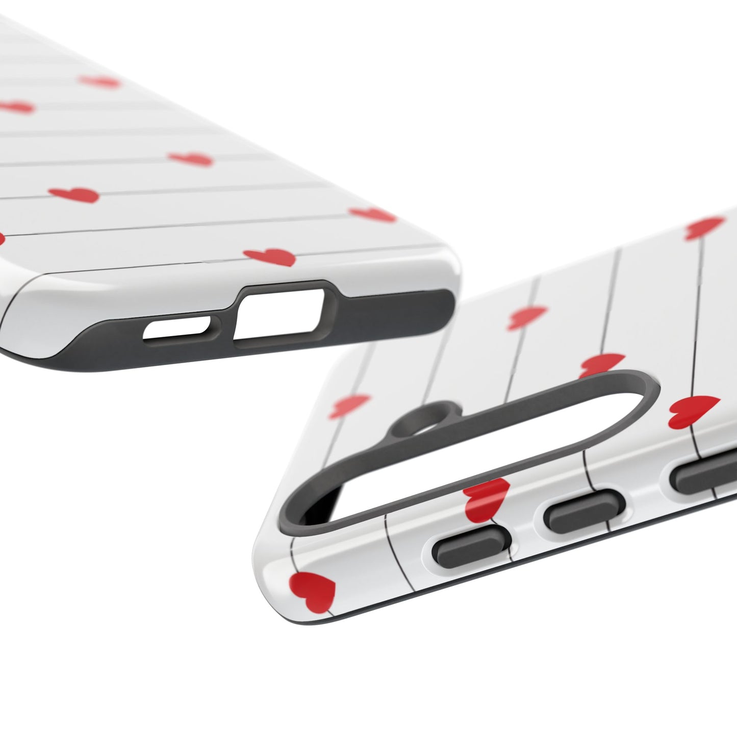 Red Heart Stripe iPhone Case | Tough Shockproof Love Aesthetic Cover