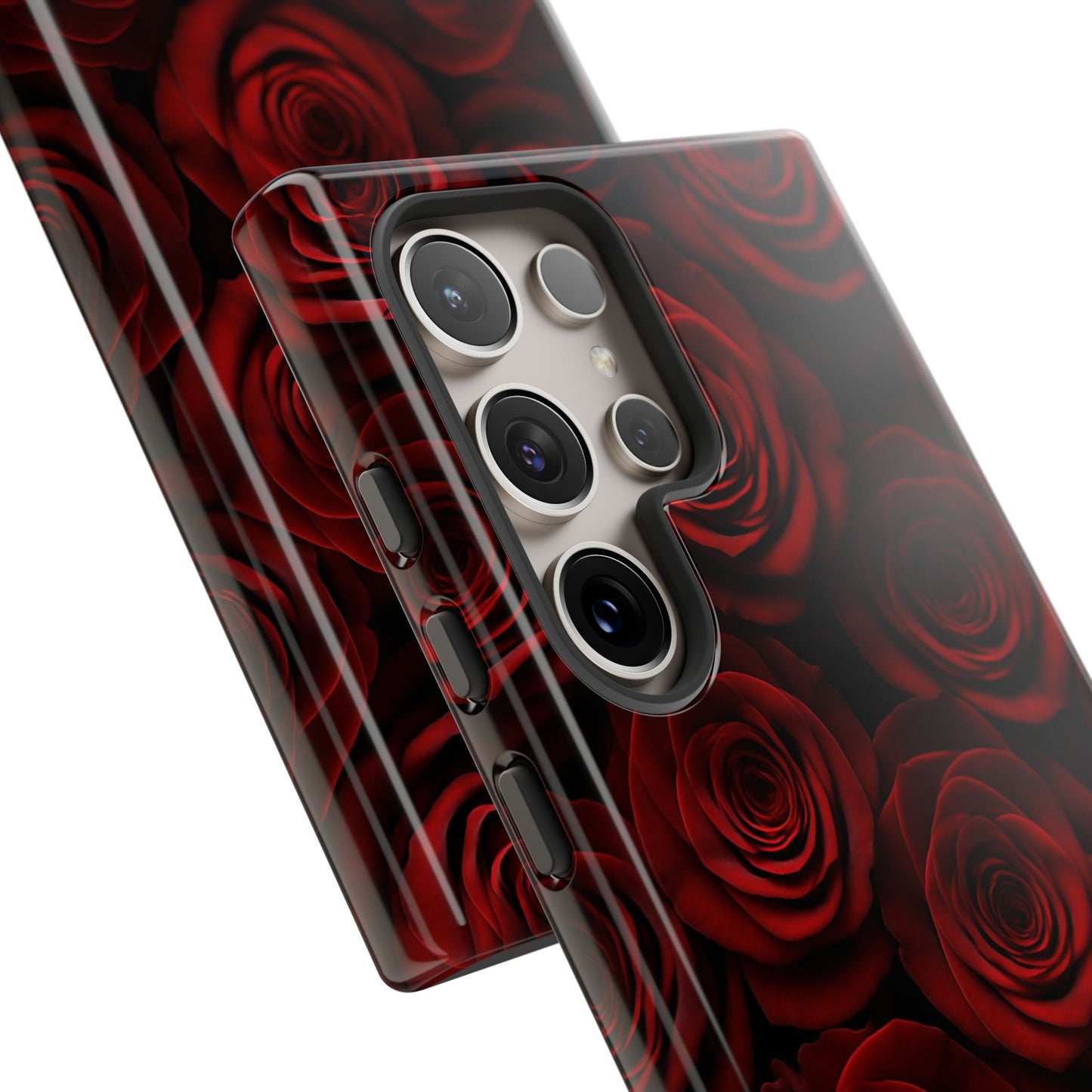Dark Red Rose Phone Case – Gothic Floral Tough Case (iPhone, Samsung, Pixel)