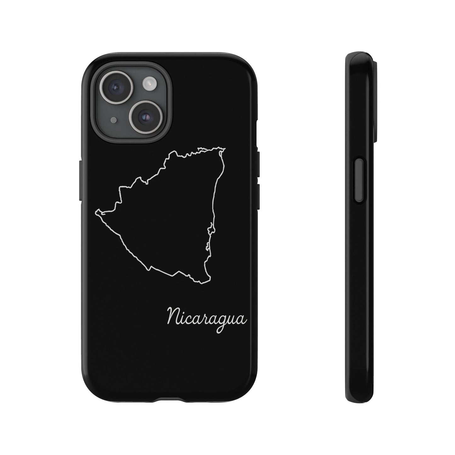 Nicaragua Outline Phone Case – Minimal Country Map Tough Case (iPhone, Samsung, Pixel)