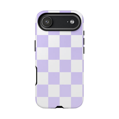 Lavender Checkerboard Phone Case | Pastel Aesthetic Checkered iPhone & Samsung Tough Case