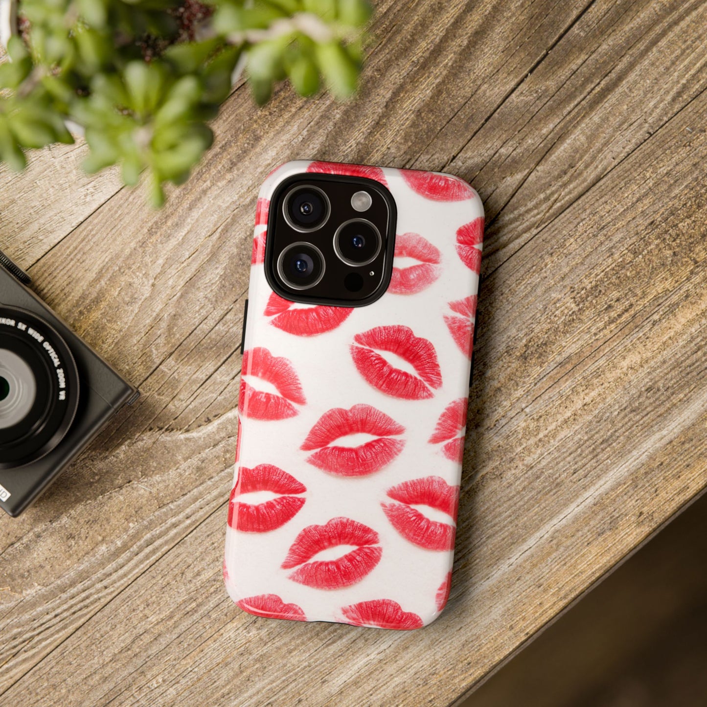 Red Lipstick Kiss Phone Case – Sexy Lip Print Pattern Tough Protective Cover