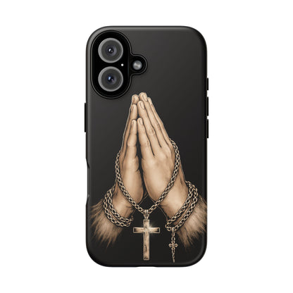 Praying Hands Cross Phone Case – Christian Faith Scripture Cover