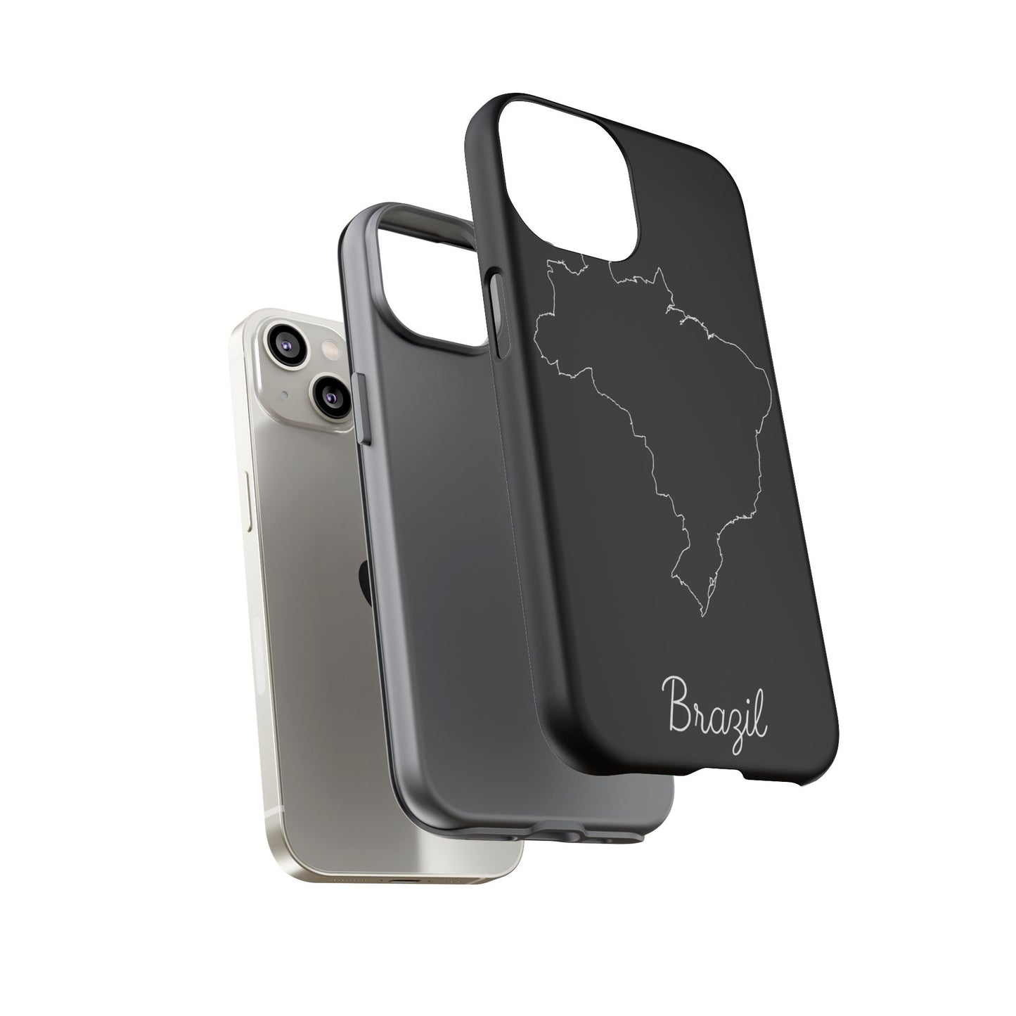 Brazil Outline Phone Case – Minimal Country Map Tough Case (iPhone, Samsung, Pixel)