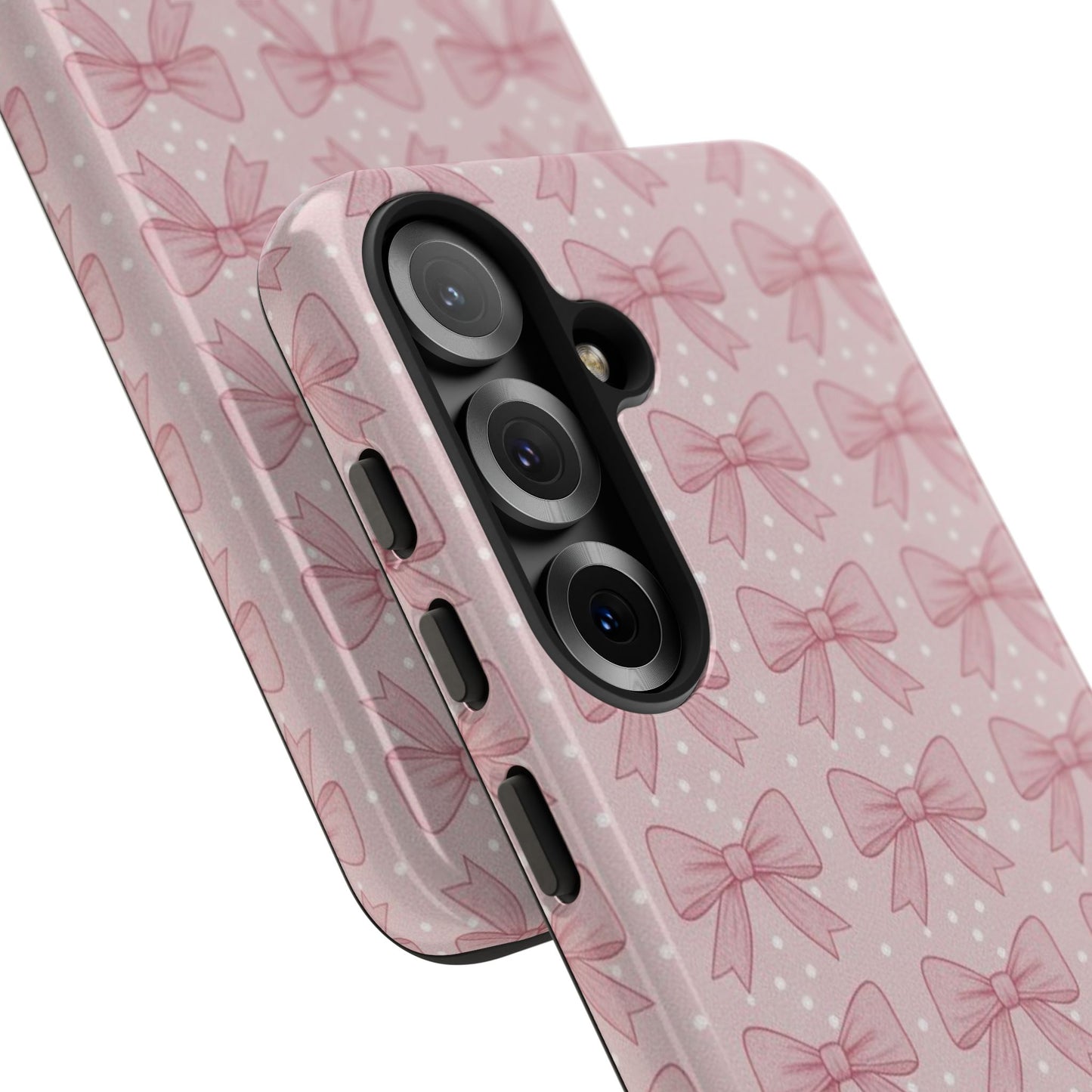 Pink Bow Pattern Phone Case – Soft Coquette Aesthetic Tough Case