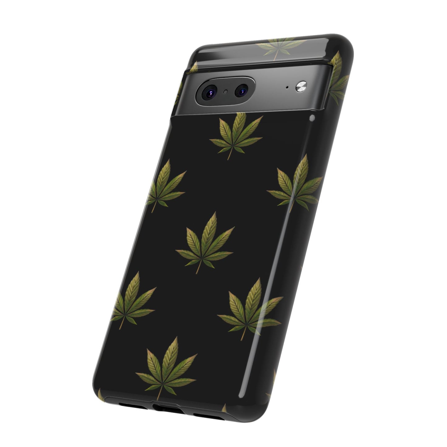 Cannabis Leaf Phone Case Green Weed Leaf Pattern Tough Protective Cover