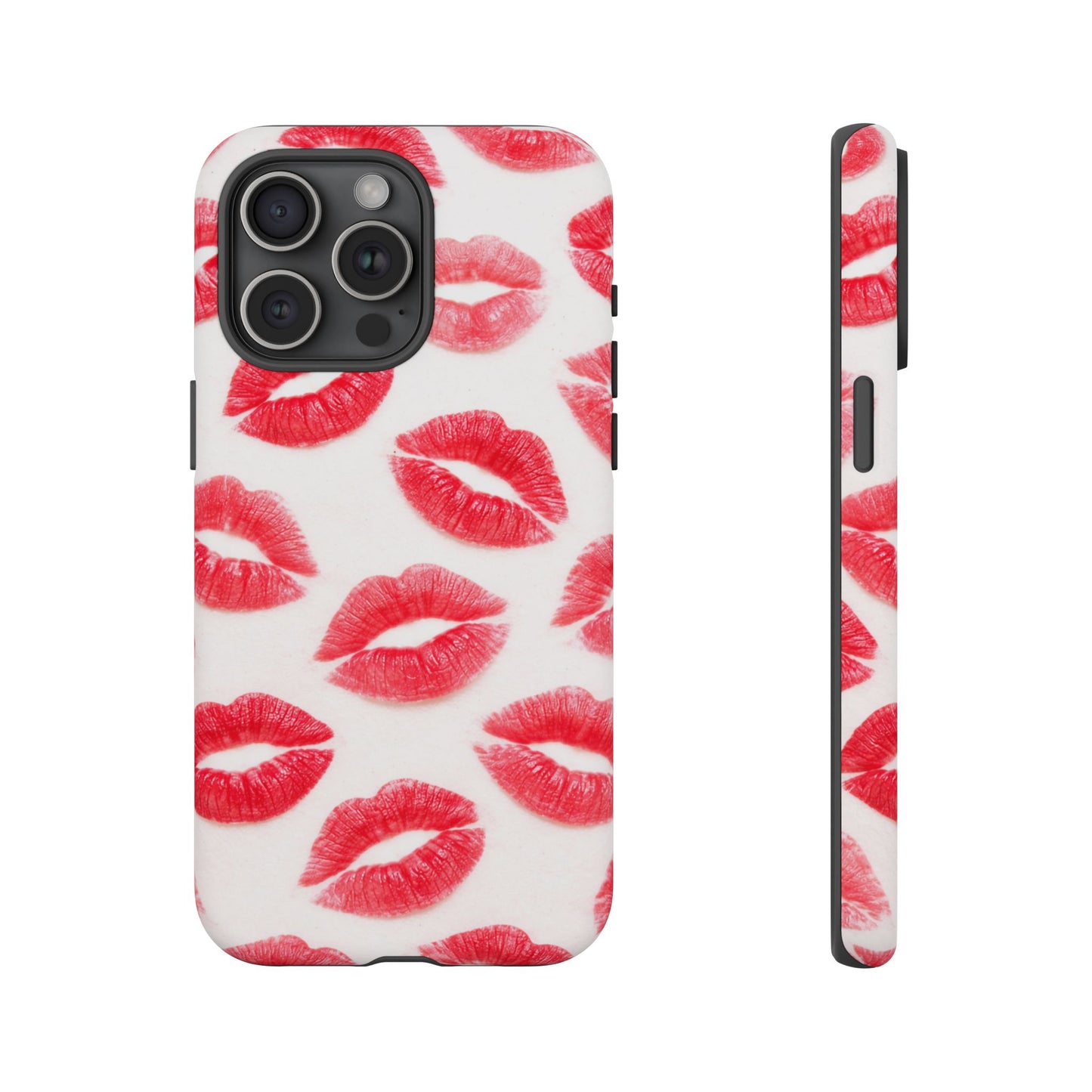 Red Lipstick Kiss Phone Case – Sexy Lip Print Pattern Tough Protective Cover
