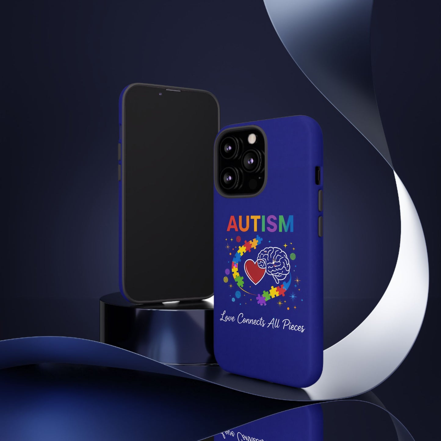 Autism Awareness Tough Case – "Love Connects All Pieces" Phone Case for Iphone, Samsung Galaxy and Pixel