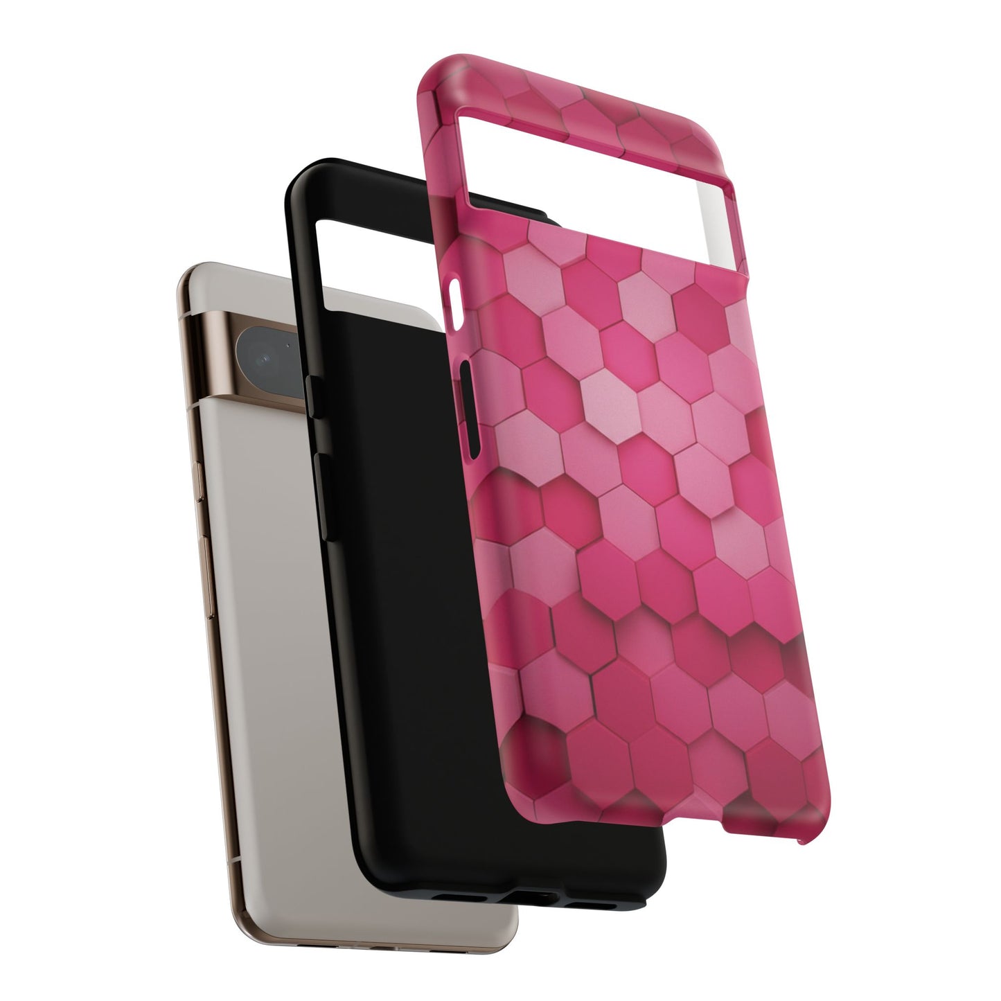 Hot Pink Hexagon Phone Case | Honeycomb Geometric Aesthetic | Cute Pink iPhone & Samsung Tough Protective Case