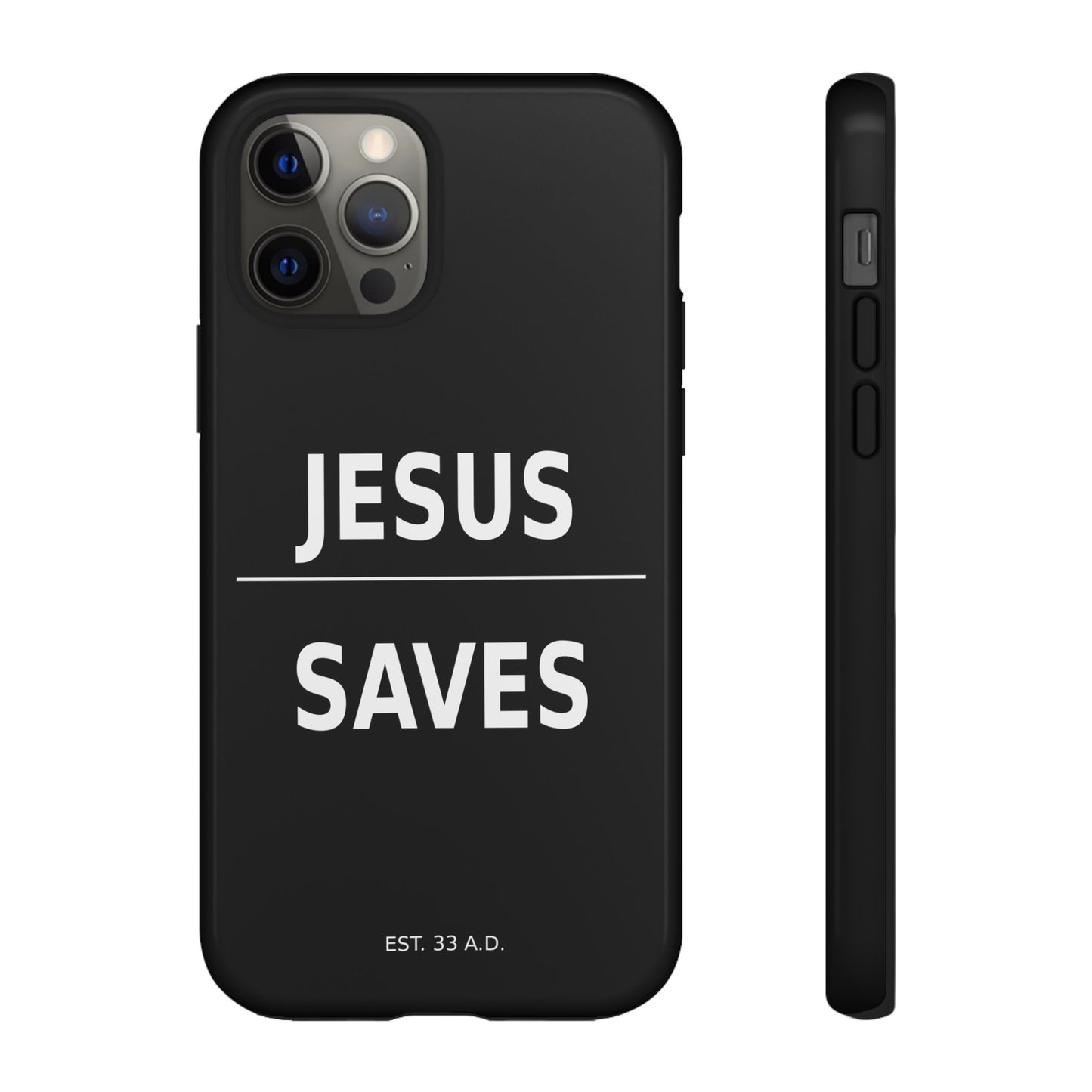 Jesus Saves Phone Case Christian Religious Minimalist Black Tough Cover