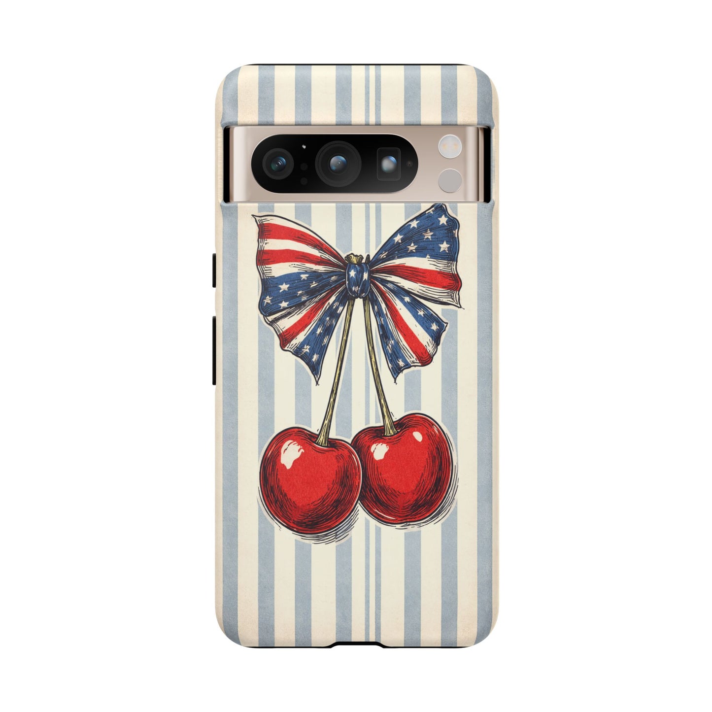 Patriotic Cherry Phone Case Americana Coquette Aesthetic iPhone Samsung