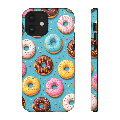 Cute Donut Pattern Phone Case – Colorful Sprinkles Dessert Design for Iphone, Samsung Galaxy and Pixel
