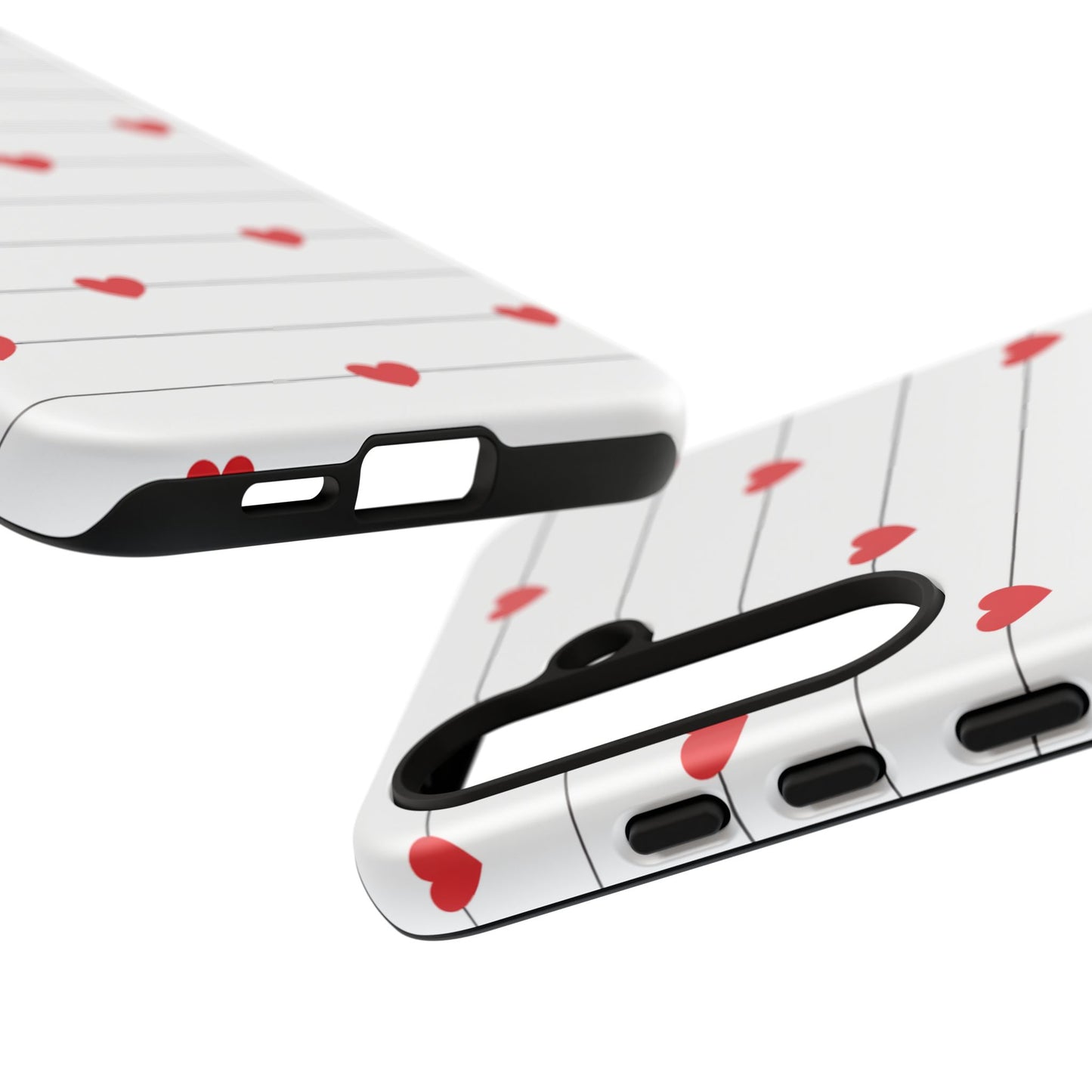 Red Heart Stripe iPhone Case | Tough Shockproof Love Aesthetic Cover