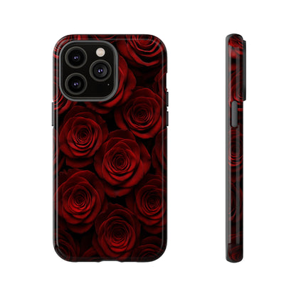 Dark Red Rose Phone Case – Gothic Floral Tough Case (iPhone, Samsung, Pixel)