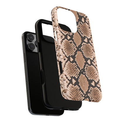 Snake Print Phone Case – Brown Python Pattern Slim Protective Cover for Iphone, Samsung Galaxy and Pixel