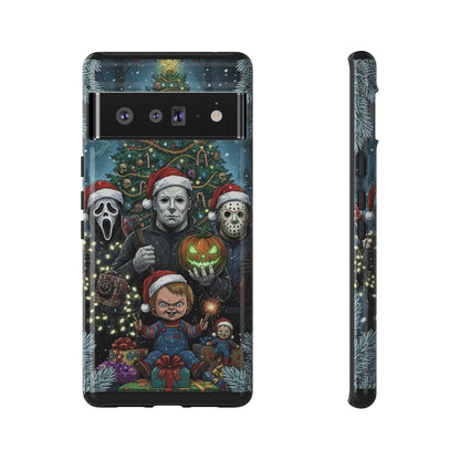 Christmas Horror Phone Case – Festive Slasher Collage Tough Case (iPhone, Samsung, Pixel)