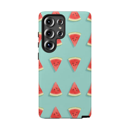 Watermelon Phone Case – Pastel Blue Summer Fruit Tough Case (iPhone, Samsung, Pixel)