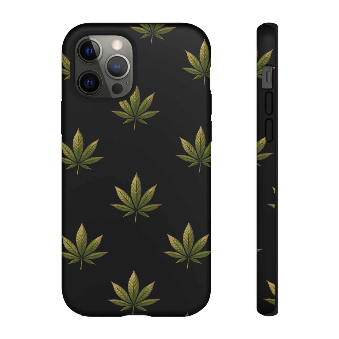 Cannabis Leaf Phone Case Green Weed Leaf Pattern Tough Protective Cover