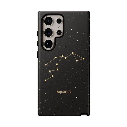 Aquarius Zodiac Constellation Phone Case – Luxe Gold Celestial Cover