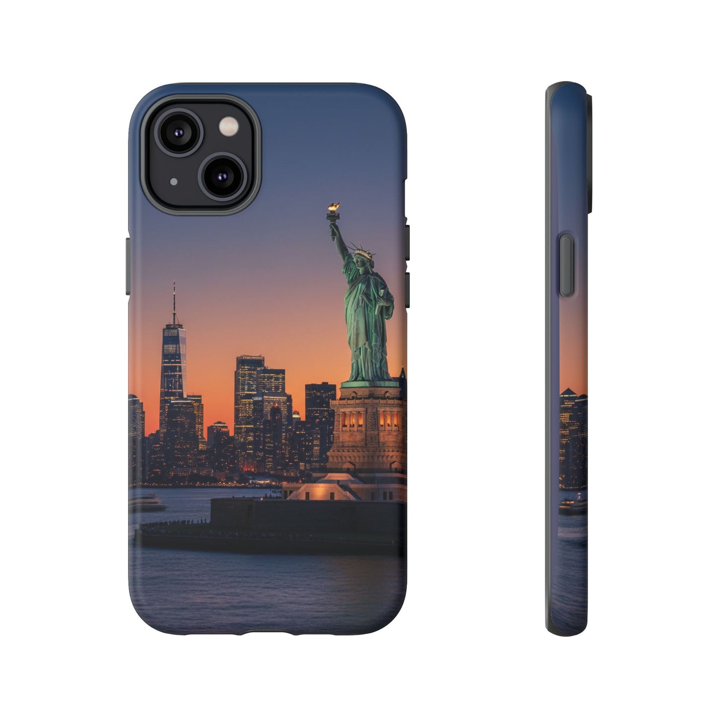 Statue of Liberty Sunset Phone Case – New York City Skyline Travel Aesthetic Tough Case