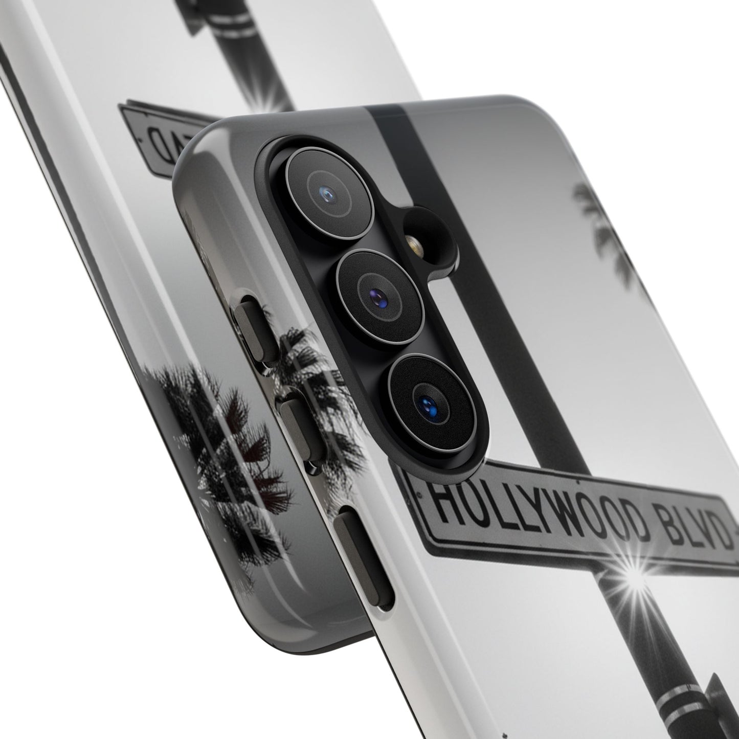 Hollywood Blvd Phone Case | Vintage Los Angeles Street Sign | Black & White LA Aesthetic