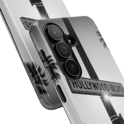 Hollywood Blvd Phone Case | Vintage Los Angeles Street Sign | Black & White LA Aesthetic