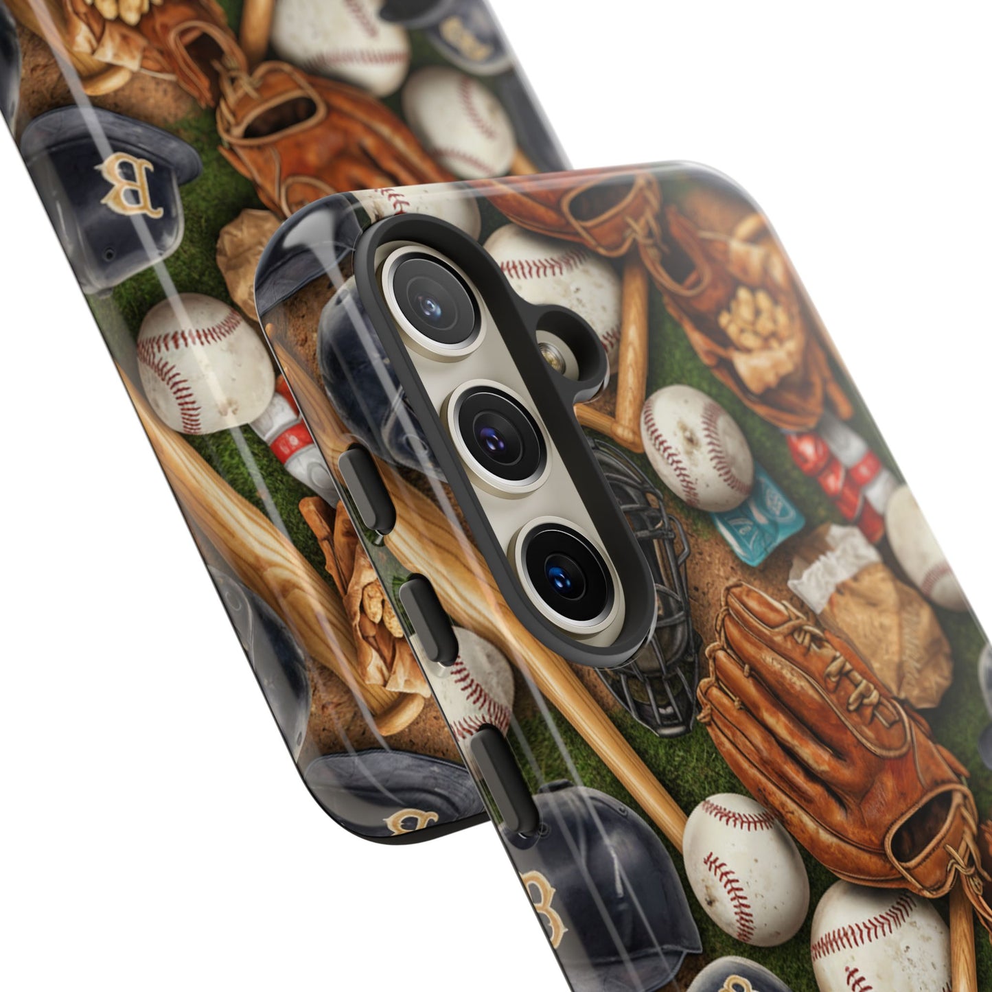Baseball Gear Collage Phone Case – Vintage Baseball Equipment Sports Tough Case