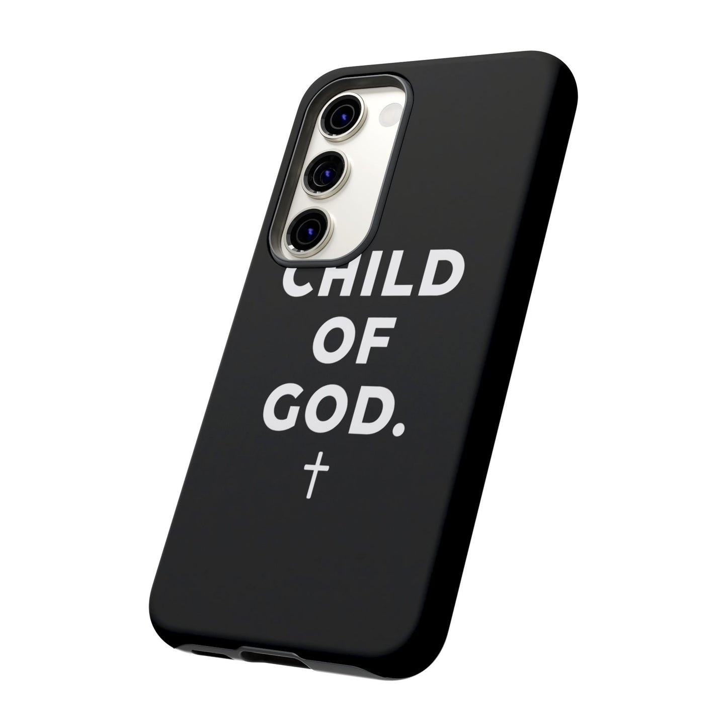 Child of God Phone Case Christian Black Aesthetic Cross Tough Cover