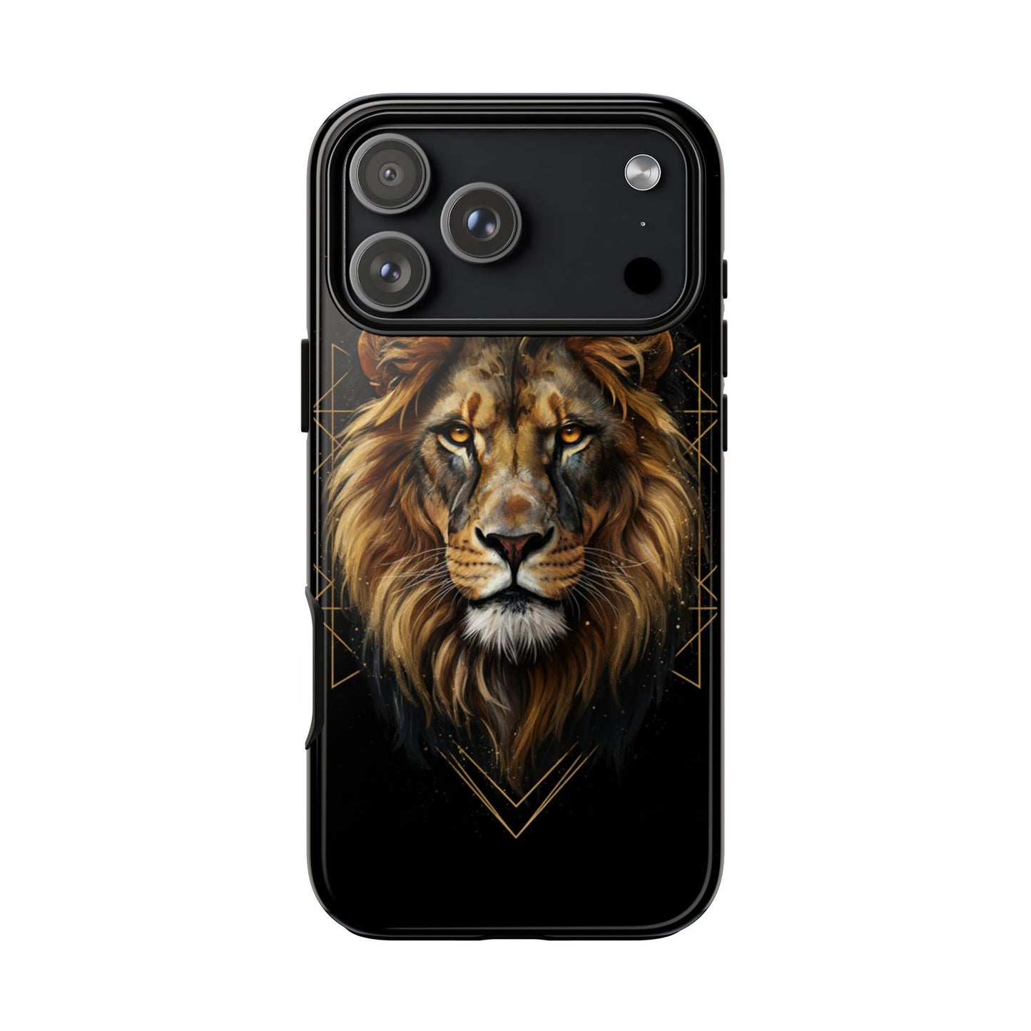 Majestic Lion Phone Case – Black Gold Luxury Lion Art Tough Protective Case