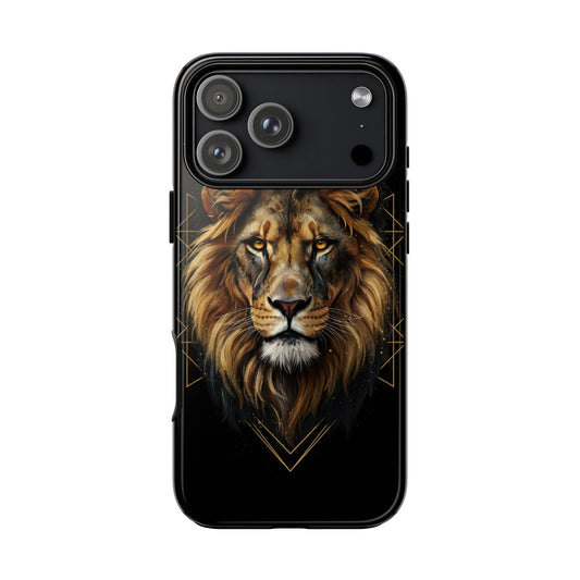Majestic Lion Phone Case – Black Gold Luxury Lion Art Tough Protective Case