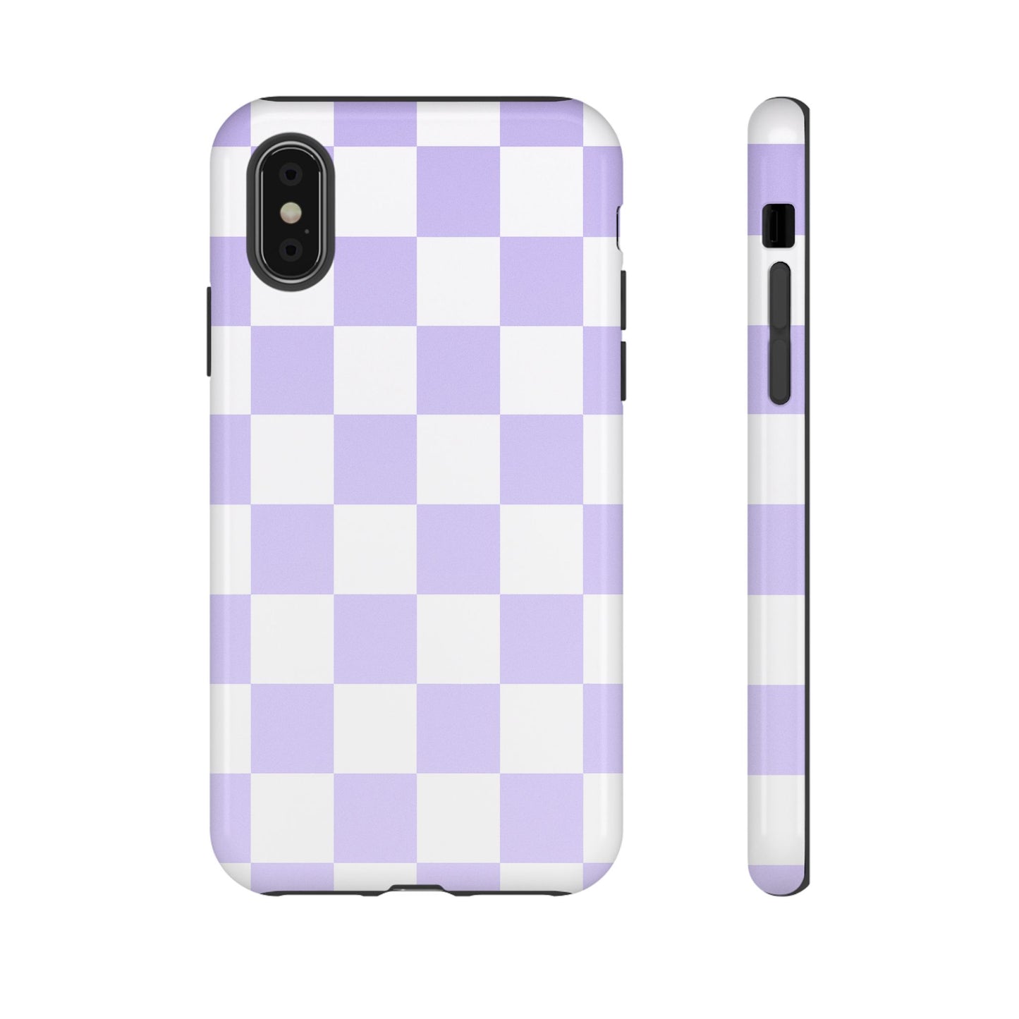 Lavender Checkerboard Phone Case | Pastel Aesthetic Tough Case