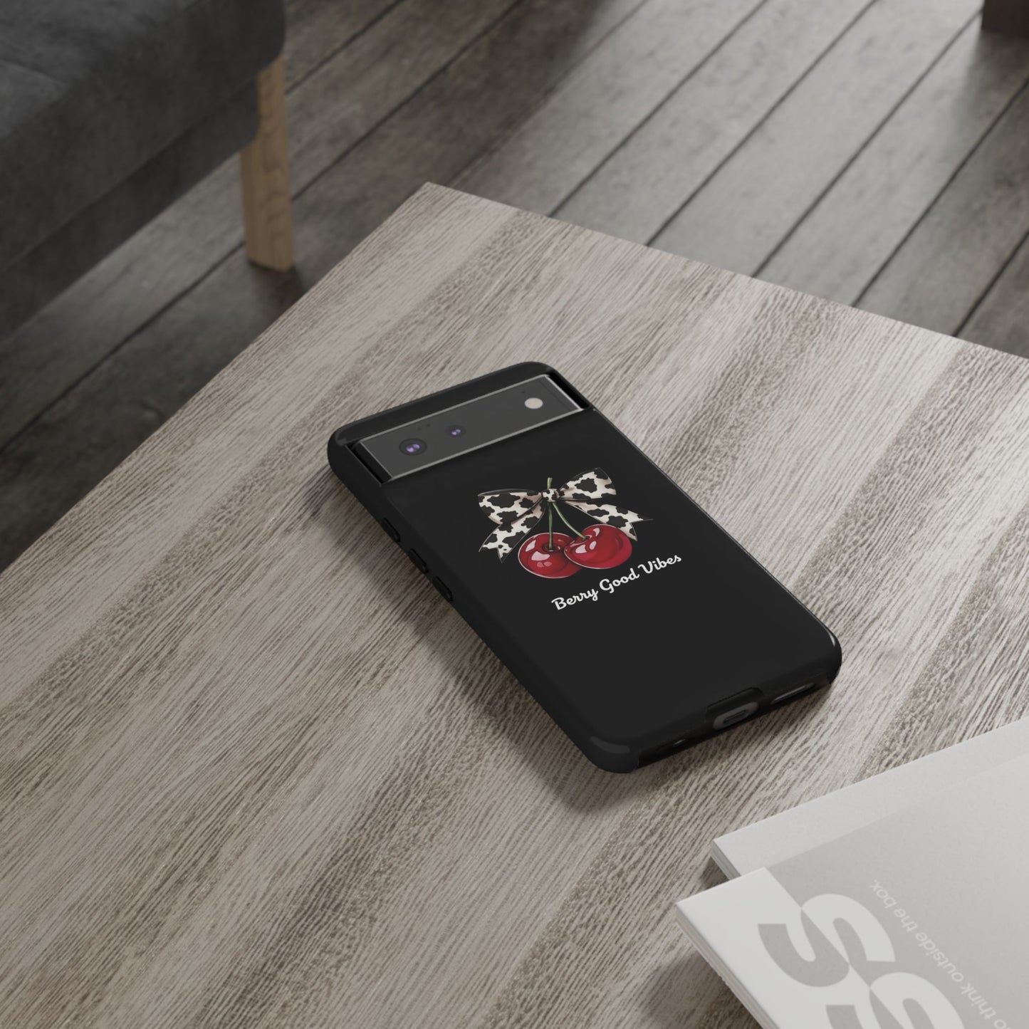 Cherry Cow Print Phone Case | Coquette Bow Aesthetic iPhone & Samsung Tough Case