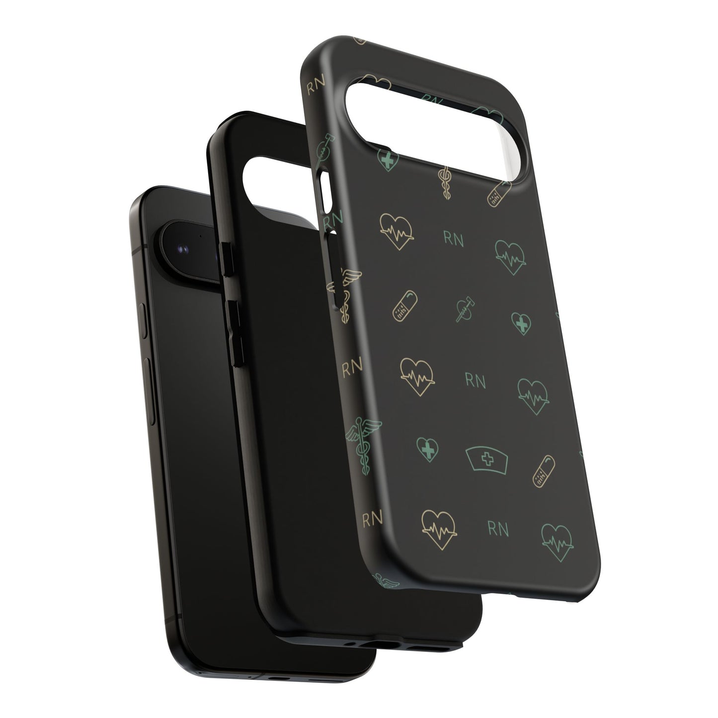 RN Nurse Phone Case – Minimal Medical Icon Pattern Healthcare Worker Tough Case