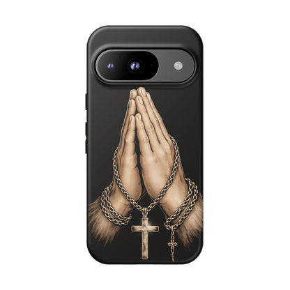 Praying Hands Cross Phone Case – Christian Faith Scripture Cover