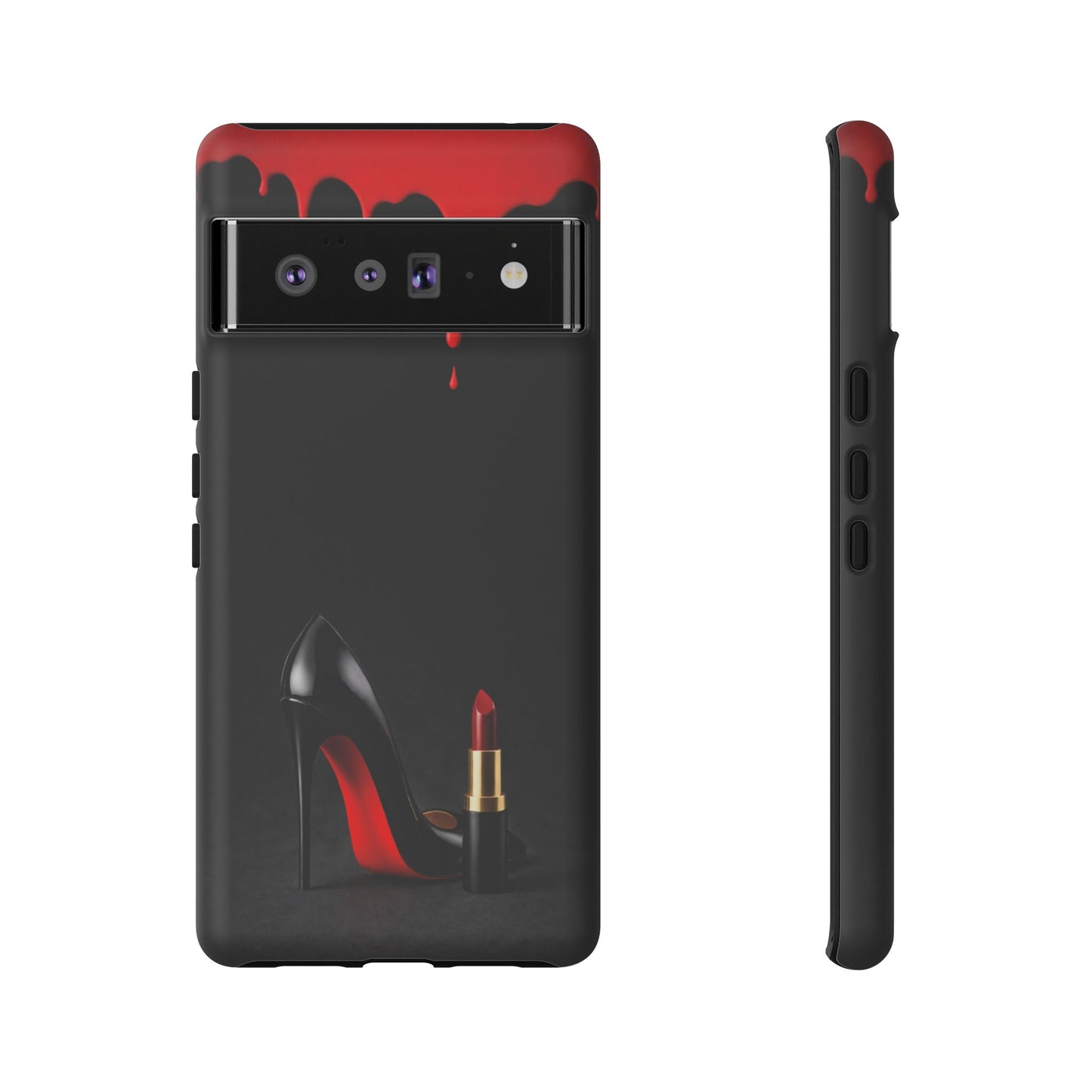 Dark Feminine Red Drip Phone Case – Gothic Glam Tough Cover