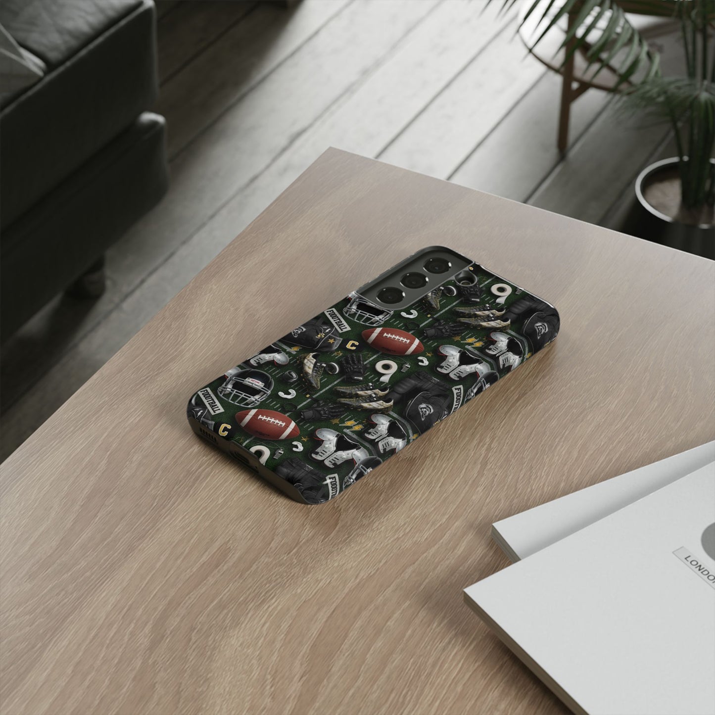 Football Pattern Phone Case – Sports Fan Tough Protective Game Day Case